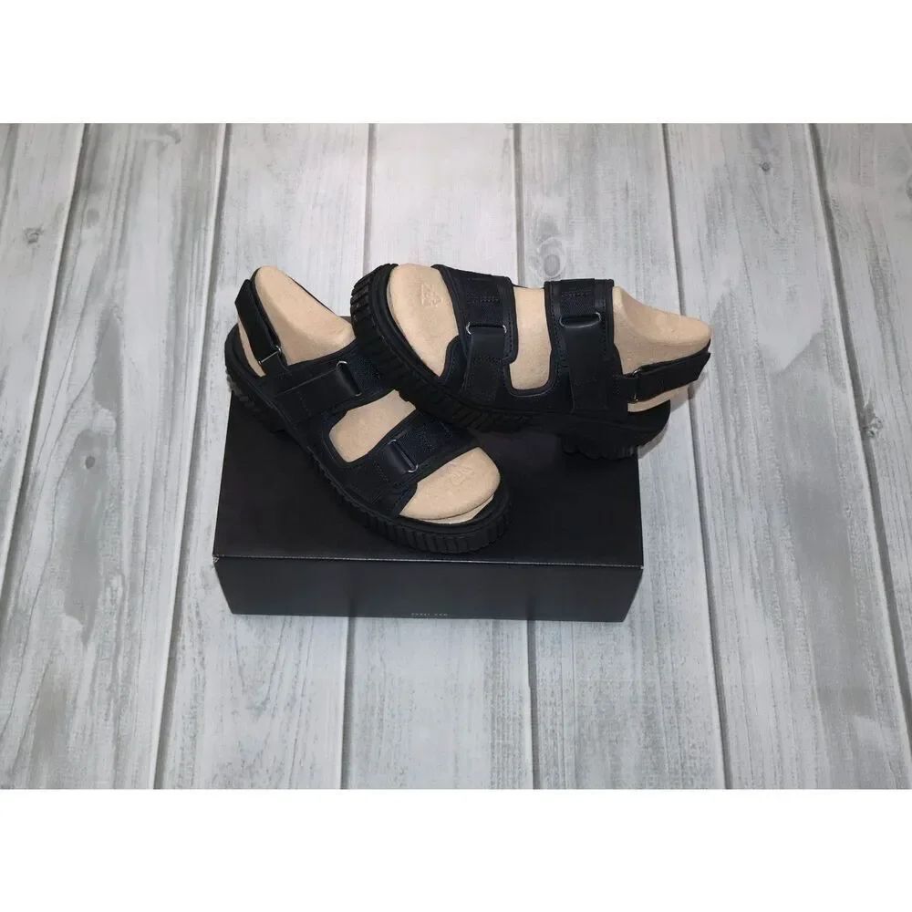 NEW Sorel Ona Ave Multistrap Mid Sandal Black/Black Women's Size 9 US Slingback